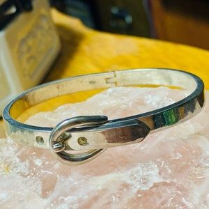 Thick Sterling Adjustable Hinged Cuff Bracelet 925